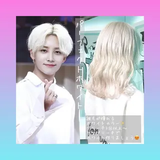 ミディアム カラー ヘアアレンジ 韓国レイヤーカット/ 儚げカラーチナツのヘアスタイル