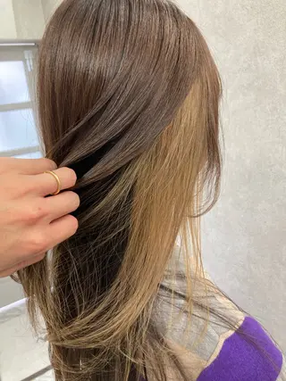 セミロング カラー 味戸 誠也のヘアスタイル