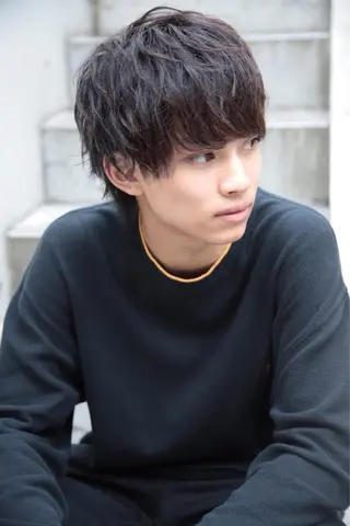 ショート カラー パーマ メンズ 赤み消し🌿 透明感カラー🫧のヘアスタイル