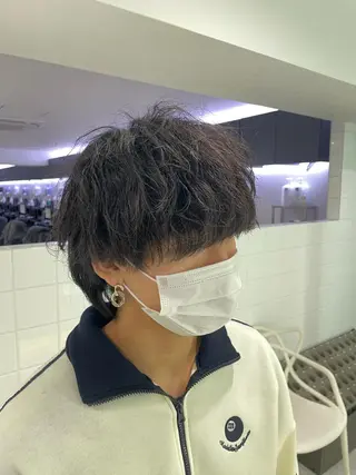 ショート ヘアアレンジ メンズ 艶カラー の達人のヘアスタイル