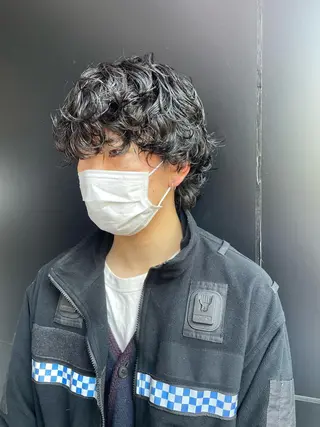 パーマ メンズ スパイキーパーマ 柏NO1 藤本葉のヘアスタイル