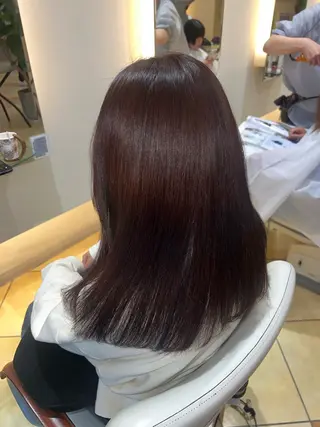 セミロング カラー 最高の髪質改善🩵 艶カラー 惠美のヘアスタイル