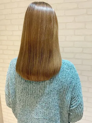 セミロング カラー ケアブリーチ /髪質 改善/古橋圭史郎のヘアスタイル