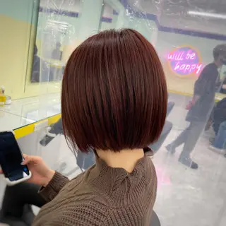 ショート カラー ヘアアレンジ ☁️縮毛矯正✖️ 透明感☁️りくのヘアスタイル