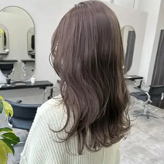 カラー セミロング 透明感🪽艶カラー☆ トレンドヘア✨のヘアスタイル