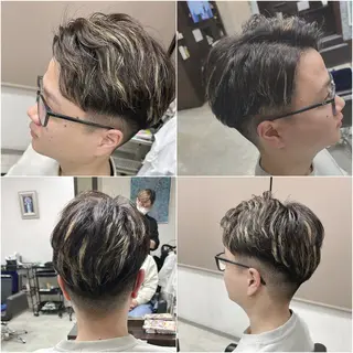 ショート カラー パーマ メンズ 中島 剛のヘアスタイル