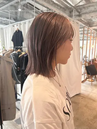 セミロング カラー ヘアアレンジ 🎀suzuna 透明感colorのヘアスタイル