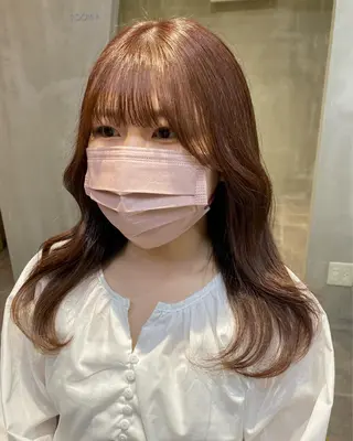 セミロング カラー 韓国×髪質改善カラー 💎hinaのヘアスタイル