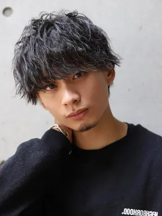 ショート カラー パーマ ヘアアレンジ メンズ QUONHEAL谷町店所属・TAIGA /メンズ美容師のヘアスタイル