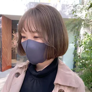 ミディアム カラー 透明感/オリーブ/ グレージュ/YUKAのヘアスタイル