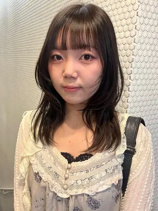 ミディアム レイヤー/暖色/ 髪質改善/永礼芳果のヘアスタイル