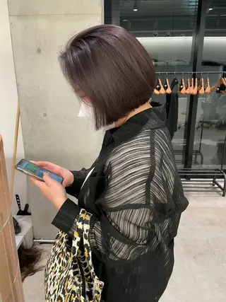 ショート カラー ヘアアレンジ ミニボブ/ブリーチ 🌈MISATOのヘアスタイル