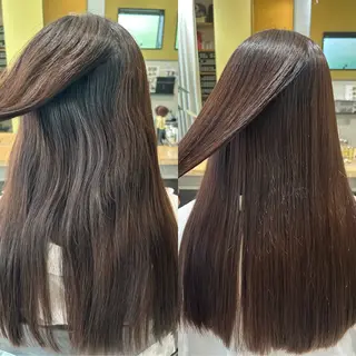 ロング パーマ hub hair レイヤー/透明感のヘアスタイル