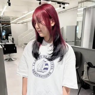 ミディアム カラー デザインカラー 小西勇次のヘアスタイル