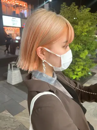 ミディアム カラー 髪質改善＆ハイトーンカラー Cica神戸三宮元町店所属・福田 美波のヘアスタイル