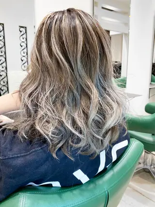 セミロング カラー Re:ta Hair 飯田淳平のヘアスタイル