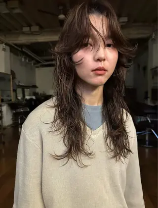 パーマ ブリーチなし 透明感カラー/松沢のヘアスタイル