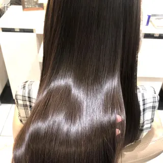 ロング 三箇島陽香/髪質改善 クロスパーマ縮毛矯正のヘアスタイル