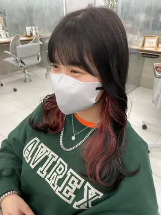 ロング 暖色🎀ゆるふわ☁️ MOERI 🍒のヘアスタイル