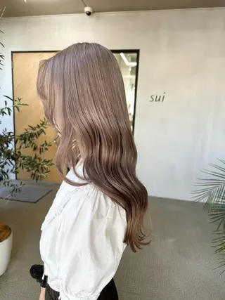 ロング カラー ヒラ マツのヘアスタイル