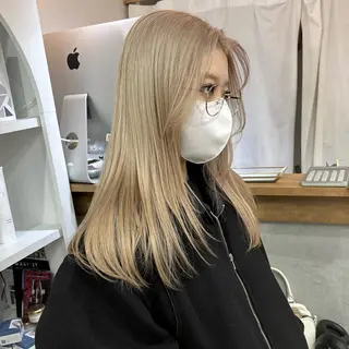 セミロング 透明感ワンカラー梅田 ダブルカラー/川上のヘアスタイル