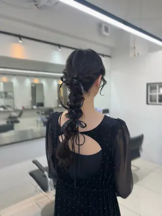 ロング ヘアアレンジ ブリーチなしWカラー /アレンジ/ユウミのヘアスタイル