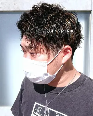 ショート メンズ カラー パーマ 【メンズ専門】 田口雄也のヘアスタイル