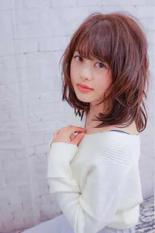 ミディアム カラー パーマ 髪質改善、エクステ 山口卓哉のヘアスタイル