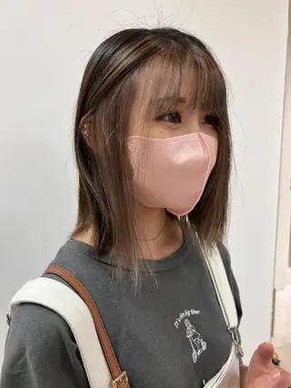 ミディアム カラー ハイトーン/ウルフ /レイヤー/坂野幸伸のヘアスタイル