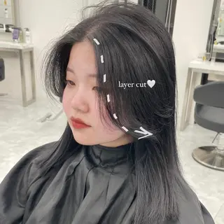 セミロング MOE 福岡韓国ヘア✧︎のヘアスタイル