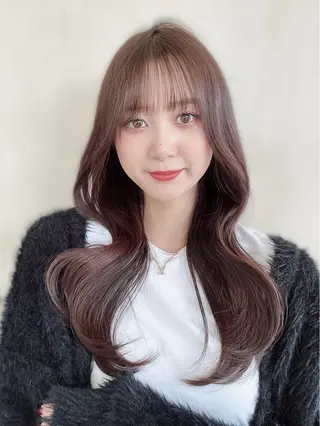 セミロング カラー パーマ ヘアアレンジ メンズ キッズ 新宿✨顔周りカット 韓国ヘア/坂本亜裟海のヘアスタイル