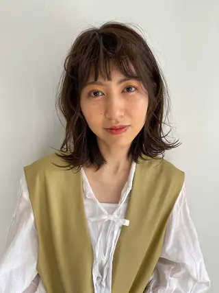 ミディアム 松本 結のヘアスタイル