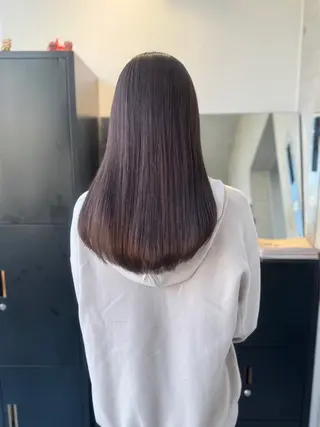 セミロング カラー パーマ ヘアアレンジ 透明感/オリーブ/ グレージュ/YUKAのヘアスタイル