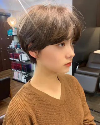 ショート カラー 縮毛矯正/ショート/ レイヤー/畑中正敏のヘアスタイル