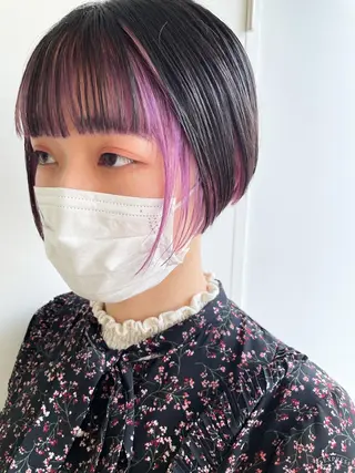 ショート nuu所属・💜ショート💜 ウルフ、ボブ二色亜美のヘアスタイル