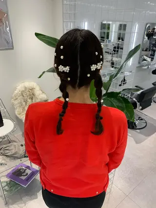 セミロング 卒業式ヘアセット🎀 ヘアアレンジのヘアスタイル