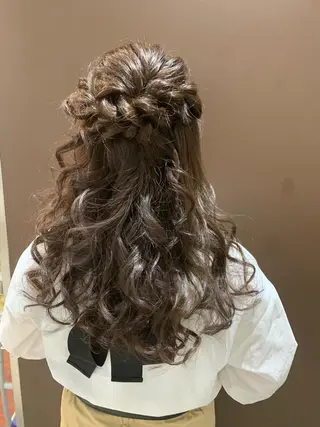 ロング ヘアアレンジ きむえり/髪質改善 /セット/カラーのヘアスタイル