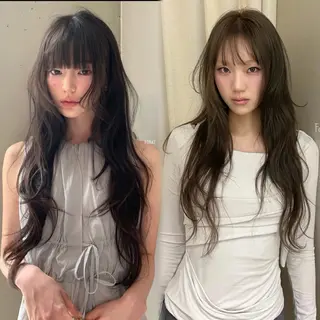 ロング パーマ 韓国式レイヤー パーマ🇰🇷のヘアスタイル