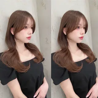 セミロング 山本翔一郎 韓国顔周りレイヤーのヘアスタイル