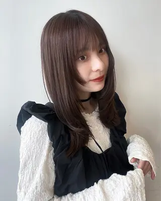 ミディアム 似合わせ/ベージュ /レイヤー/りほ🤍のヘアスタイル