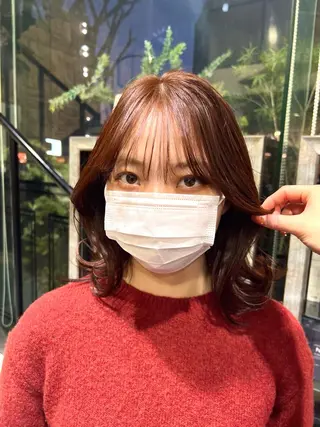 ミディアム 暖色ｶﾗｰ/ﾚｲﾔｰ ｶｯﾄ/Yunaのヘアスタイル