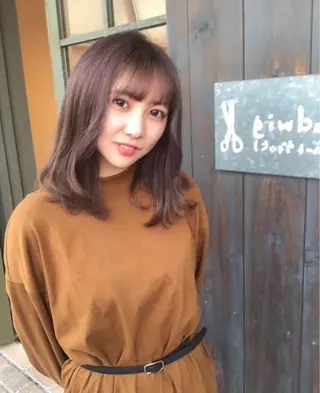 ミディアム カラー ヘアアレンジ 永井 亜実のヘアスタイル