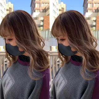 セミロング カラー 松戸　kiju オーナースタイリストのヘアスタイル