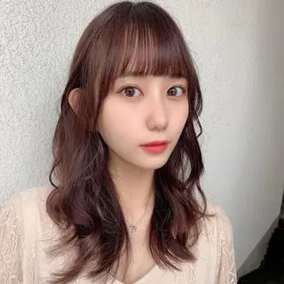 セミロング カラー ✨️美髪矯正×似合わ せ艶カラー✨藤田透のヘアスタイル