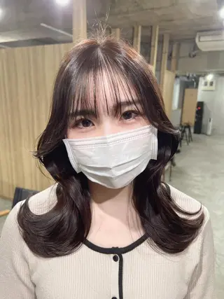 セミロング カラー 韓国レイヤー/ 顔周り💕田中将吾のヘアスタイル