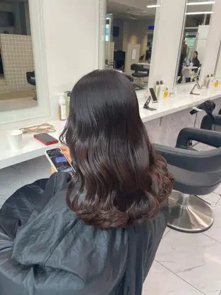 セミロング カラー ヘアアレンジ 💗横浜美容室 💗HARUNAのヘアスタイル