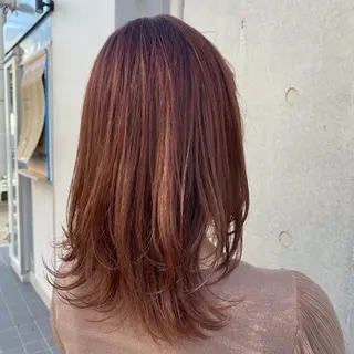 ミディアム カラー 🪭risa 暖色/レイヤー🪭のヘアスタイル