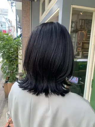 ミディアム カラー 清水千優/パーマ/透 明感カラー/メンズのヘアスタイル