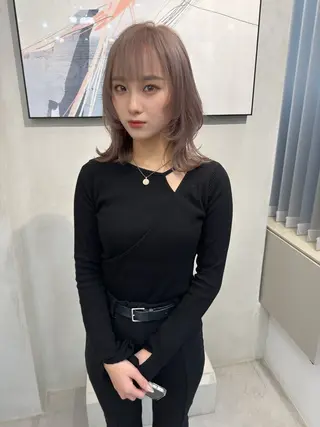 セミロング カラー ダメージレスブリーチ 専門美容師/クワさんのヘアスタイル
