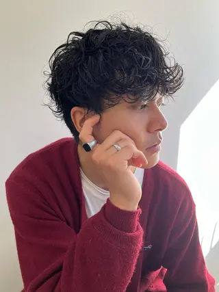 ショート カラー パーマ ヘアアレンジ メンズ 💎髪質改善特化💎 RUITOのヘアスタイル